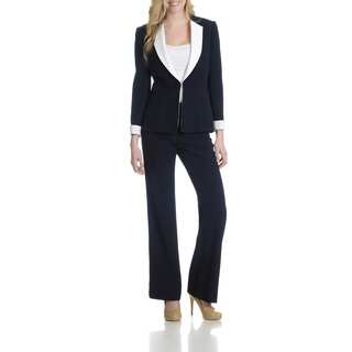 Tahari Women's Two-tone 2 Piece Pant Suit