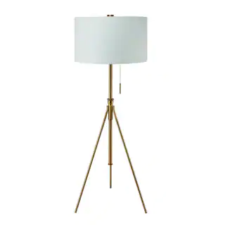 Mid-Century Adjustable Tripod Matte Gold 58"-72" Floor Lamp