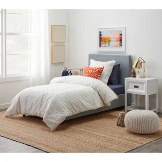 DHP Alexander Light Grey Upholstered Twin Bed