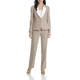 Tahari Arthur S. Levine Women's Two-tone 2-piece Pant Suit