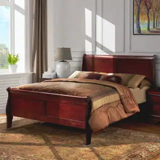 Furniture of America Mayday II Paneled Cherry Sleigh Bed