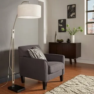 MID-CENTURY LIVING Polished Chrome Arched Adjustable Floor Lamp