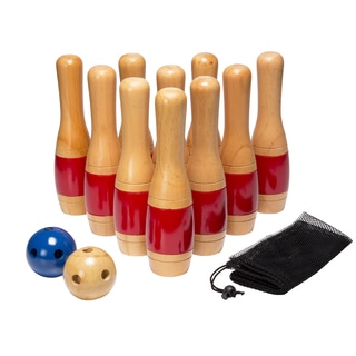 Hey! Play! 11 Inch Wooden Lawn Bowling Set