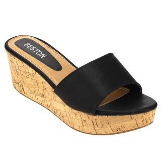 Beston EB79 Women's Toe Strap Platform High Wedge Sandal