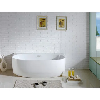 Monte 58-inch x 33-inch White Oval Soaking Bathtub