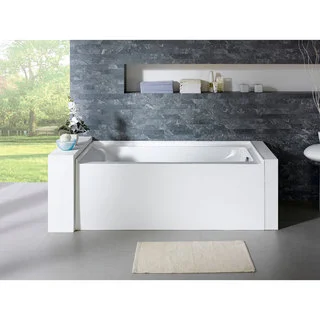 Delano 59-inch x 32-inch White Rectangle Alcove Soaking Bathtub (Right)