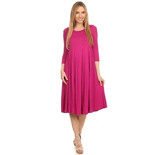 MOA Collection Women's A-Line Solid Dress