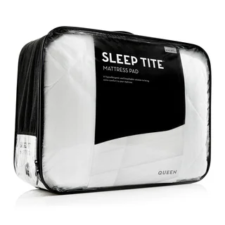 SLEEP TITE Deep Pocket Fit Quilted Mattress Pad with Damask Cover and Down Alternative Fill
