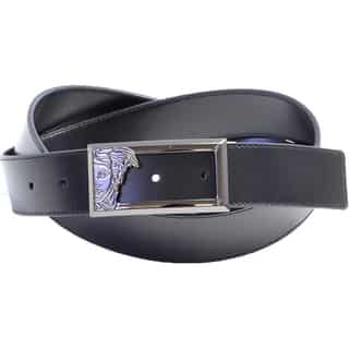 Versace Collection 200 Black Leather Half Medusa Belt