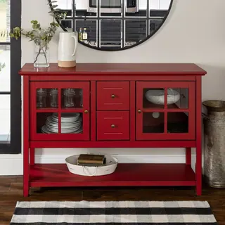 52-inch Antique Red Wood Console Table/ Buffet