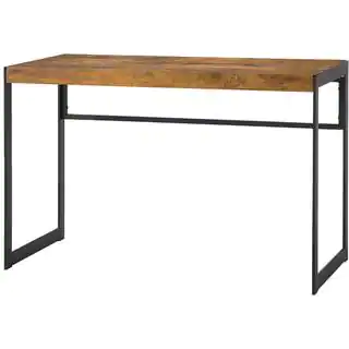 Stella Industrial Black/Brown Metal and Wood 46.5-inch Computer Desk