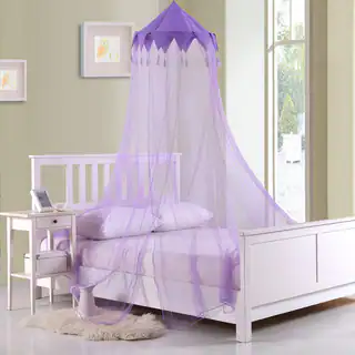 Sheer Harlequin Purple Collapsible Hoop Kids Bed Canopy