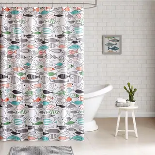 HipStyle Madfish Cotton Printed Shower Curtain