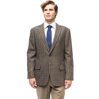 Men's Forest Green Plaid Wool Jacket