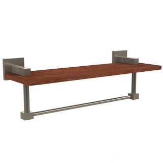 Allied Brass Montero Collection 16-Inch Solid IPE Ironwood Shelf with Integrated Towel Bar