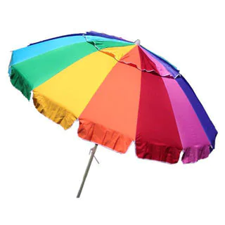 Multi-colored Fiberglass 8-foot Wide Giant Beach Umbrella