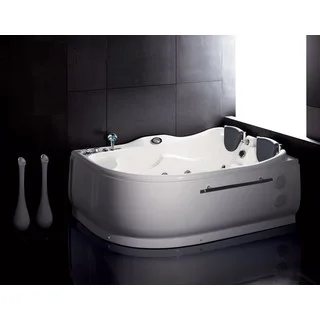 Eago AM124-L White Acrylic 6' Whirlpool Corner Bathtub With Left Drain