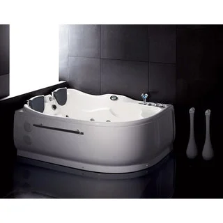EAGO AM124-R White Acrylic 6-foot Corner Whirlpool Bathtub