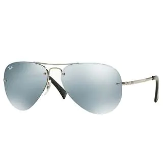 Ray-Ban RB3449 003/30 Silver Frame Silver Mirror 59mm Lens Sunglasses