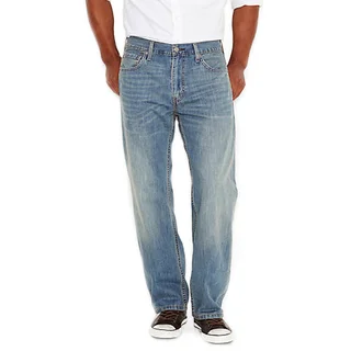 Levi's Men's 569 Blue Cotton Straight Leg Loose Jeans