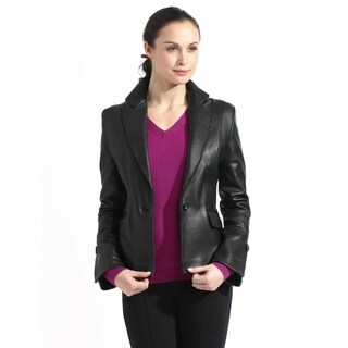 Women's Lambskin Leather Blazer Jacket
