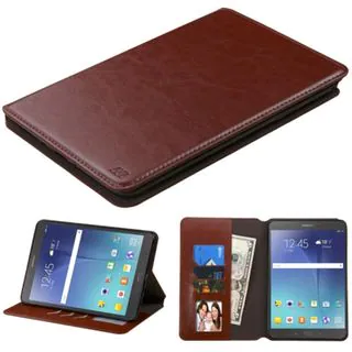 Insten Brown Leather Case Cover with Stand/ Wallet Flap Pouch/ Photo Display For Samsung Galaxy Tab A 8