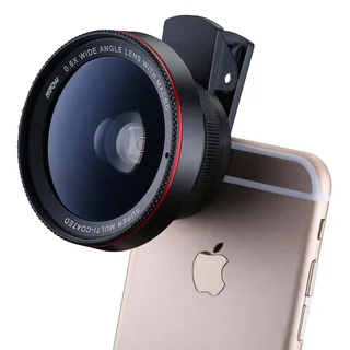 Mpow 2-in-1 Clip-on 0.6X Professional Wide Angle High Definition Clear Lens for iPhone, Smartphones, and Professional Cameras