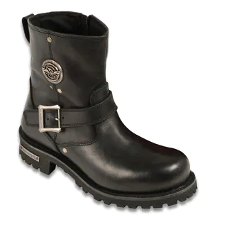 Men's Black Leather 6-inch Classic Engineer Boots