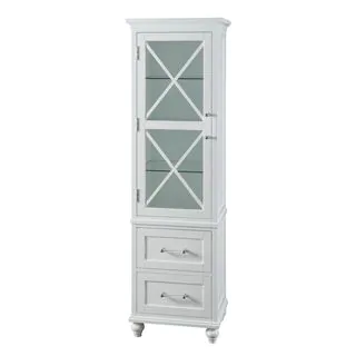 Grayson Linen Tower with 2 Drawers by Elegant Home Fashions
