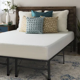 Crown Comfort 8-inch Twin-size Memory Foam Mattress Platform Frame Bed Set