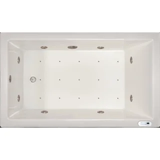 Signature Bath White Acrylic Drop-in Whirlpool Combo Tub with LED Lighting and Waterfall