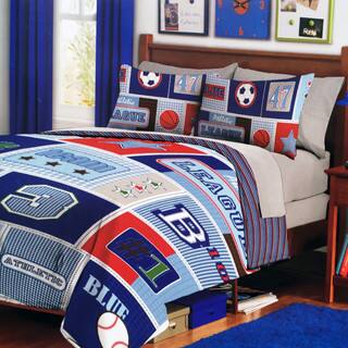 Blue Leaders Collection Sport Reversible Comforter Set - Twin