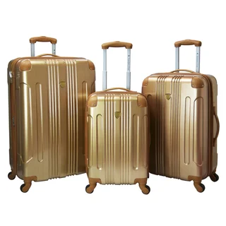 Travelers Club Polaris 3-piece Metallic Hardside Expandable Spinner Luggage Set