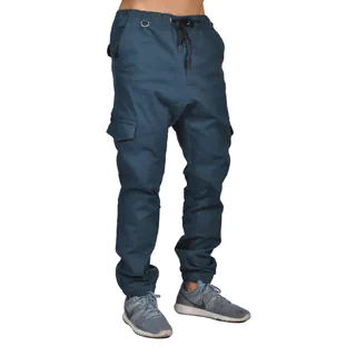 Dirty Robbers Navy Blue Cotton/Spandex 6-Pocket Active-wear Pants
