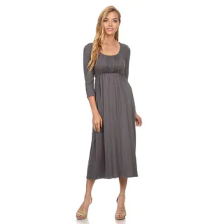 MOA Collection Women's Rayon/Spandex Solid Relaxed Dress