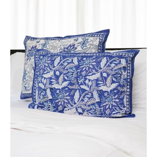 Handmade Dreams in India Blue and White Shams (India)