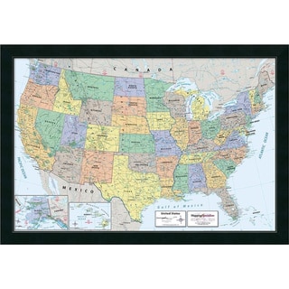 Framed Art Print '2016 United States Map, Classic Physical' by Mapping Specialists 39 x 27-inch