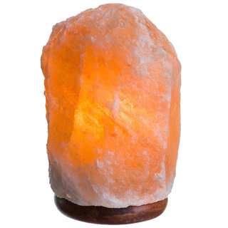 Natural Himalayan Rock Salt 13-19-pound Lamp With Wood Base