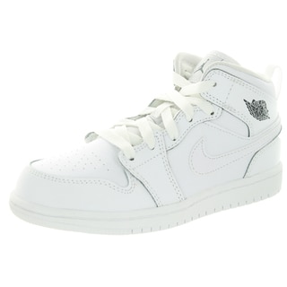 Nike Jordan Kid's Jordan 1 Mid Bp White/Cool Grey/White Basketball Shoe