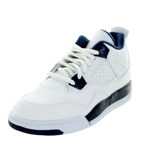 Nike Jordan Kid's Jordan 4 Retro Ls Bp White/Legend Blue/Mdnght Navy Basketball Shoe