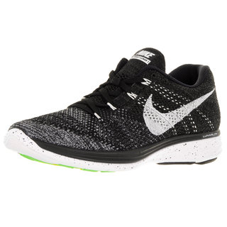 Nike Men's Flyknit Lunar3 Black/White/Mid Fog/Grey Running Shoe