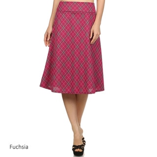 Women's Plaid Polyester/Spandex Flare Skirt