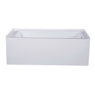 Fine Fixtures White Acrylic Right-hand Apron Soaking Bathtub (60 x 32 x 21)