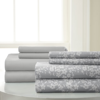 8-Piece Floral Printed and Solid Sheet Set
