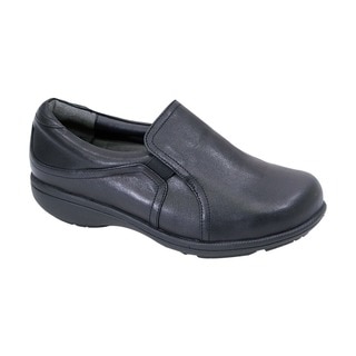FIC 24-hour Comfort Therese Women's Adjustable Extra Wide Width Leather Comfort Everyday Loafer