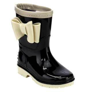 Jelly Beans GD98 Girl's Knotbow Deco Lug Sole Low-heel Mid-calf Rain Boots