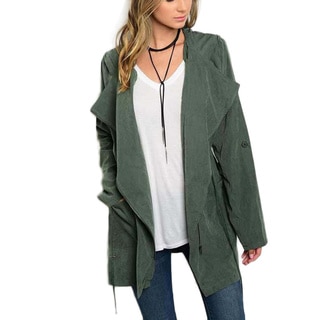 JED Women's Polyester Oversized Drawstring Hooded Anorak Utility Jacket