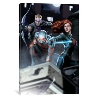 iCanvas Avengers Assemble: Classic Rooftop Situational Art (Hawkeye, Ant-Man & Black Widow) by Marvel Comics Canvas Print