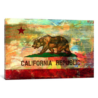 iCanvas Pattern Fade California Flag by iCanvas Canvas Print