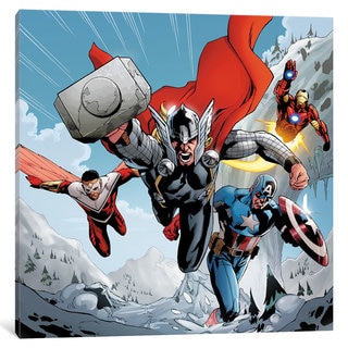 iCanvas Avengers Assemble: Team Charge Classic Panel Art by Marvel Comics Canvas Print